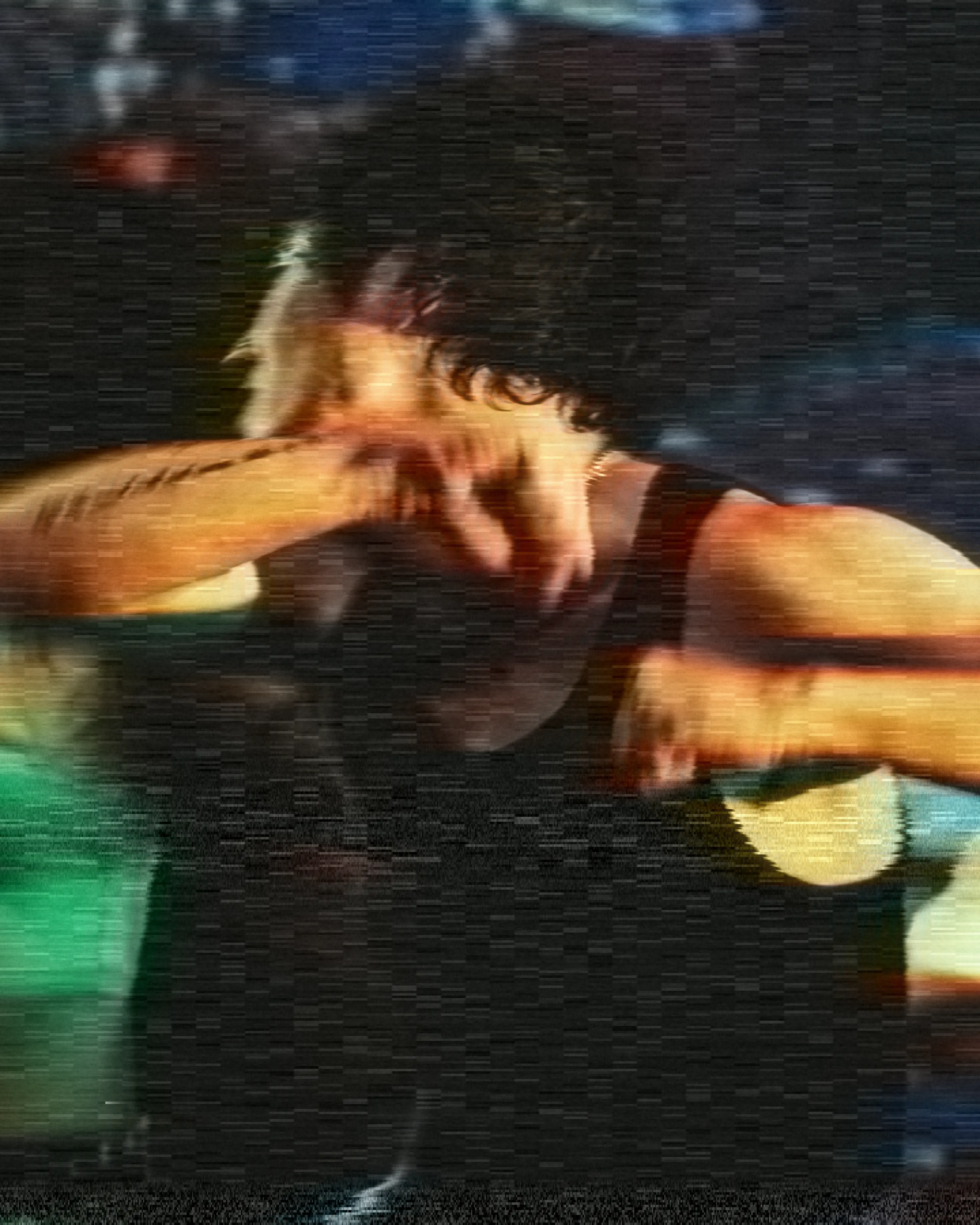 As a paused VHS tape